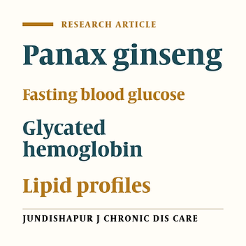 Evaluation of standardized ginseng extract Panax (G115 ®) effect on fasting blood glucose levels, glycated hemoglobin and lipid profile in patients with diabetes type 2