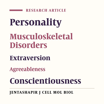 Personality and Its Relationship with Prevalence of Musculoskeletal Disorders