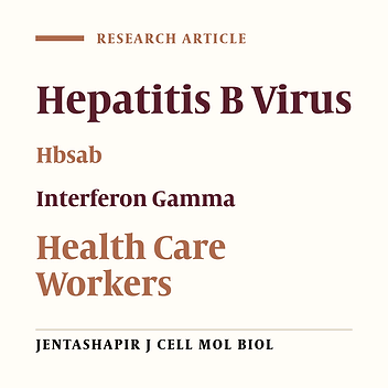 Cover image of the article: Study on Anti-Hepatitis B Surface Antibody Titer and Specific Interferon Gamma Response Among Dentists