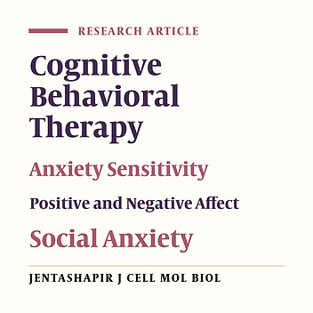 The Effects of Cognitive Behavioral Therapy Based on Hofmann’s Model on Anxiety Sensitivity and Positive and Negative Affects Among Undergraduate Female Students with Social Anxiety Symptoms in Ahvaz Jundishapur University of Medical Sciences