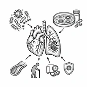 Etiological Characteristics and Associated Factors in Older Patients with Coronary Heart Disease Complicated by Pulmonary Infection (AI-generated illustration)