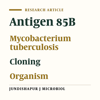 Cloning and Expression of Mycobacterium tuberculosis Major Secreted Protein Antigen 85B (Ag85B) in Escherichia coli