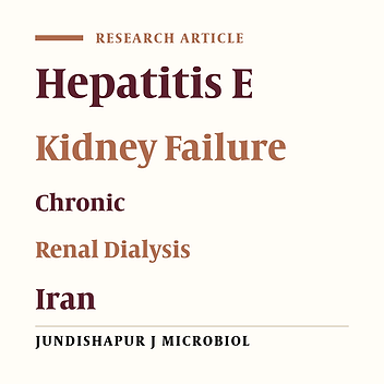 Epidemiology of Hepatitis E Virus Infection in Patients on Chronic Hemodialysis