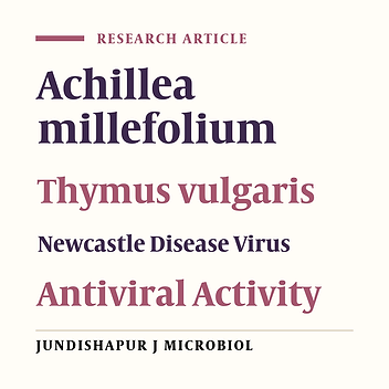 Evaluating the Efficacy of Achillea millefolium and Thymus vulgaris Extracts Against Newcastle Disease Virus in Ovo
