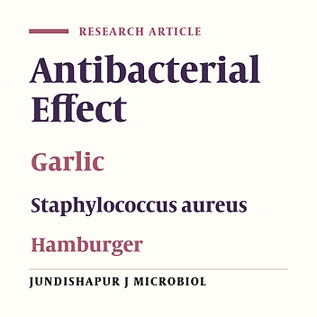 Antibacterial Effect of Garlic Aqueous Extract on Staphylococcus aureus in Hamburger