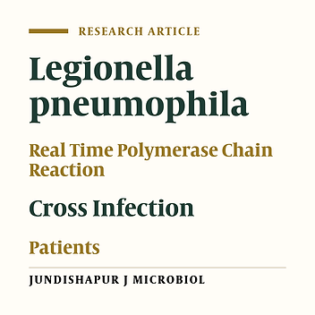 Identification of Legionella Pneumophila in Intubated Patients With TaqMan Real Time PCR