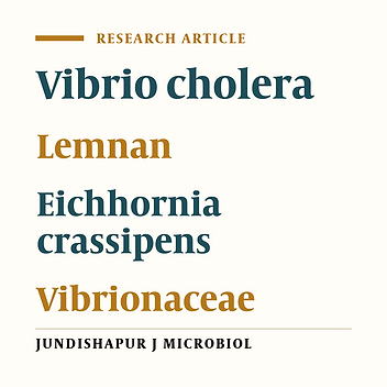 Isolation of Vibrio cholera El Tor Inaba From Eichhornia crassipens andLemna minor and  Roots in Veracruz, Mexico