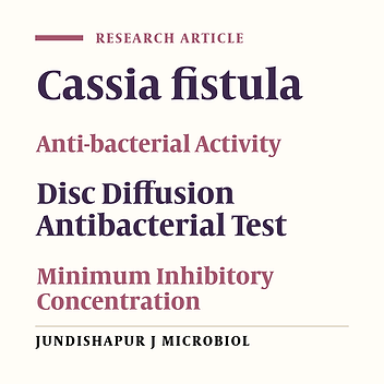The Antibacterial Activity of Cassia fistula Organic Extracts