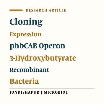 Cloning and Expression of Poly 3-Hydroxybutyrate Operon Into Escherichia coli