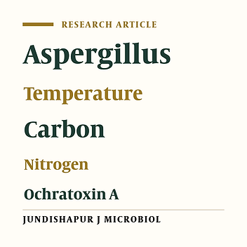 Cover image of the article: Effect of Carbon, Nitrogen Sources and Water Activity on Growth and Ochratoxin Production of Aspergillus carbonarius (Bainier) Thom