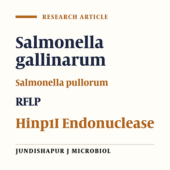 Identification of Isolated Salmonella enterica Serotype gallinarum Biotype Pullorum and Gallinarum by PCR-RFLP