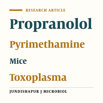 Effect of Propranolol Alone and in Combination with Pyrimethamine on Acute Murine Toxoplasmosis