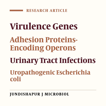 Detection of pap, sfa, afa, foc, and fim Adhesin-Encoding Operons in Uropathogenic Escherichia coli Isolates Collected From Patients With Urinary Tract Infection