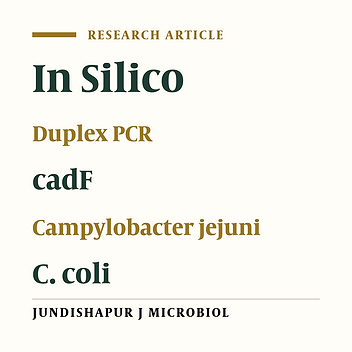 In Silico Analysis of the cadF Gene and Development of a Duplex Polymerase Chain Reaction for Species-Specific Identification of Campylobacter jejuni and Campylobacter coli