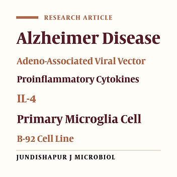 Construction of AAV-rat-IL4 and Evaluation of its Modulating Effect on Aβ (1-42)-Induced Proinflammatory Cytokines in Primary Microglia and the B92 Cell Line by Quantitative PCR Assay