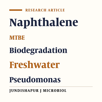 Removal of toxic methyl tert-butyl ether by Naphthalene degradating bacterium isolated from freshwater
