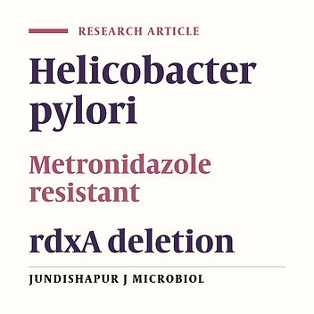 Cover image of the article: A study of rdxA gene deletion in metronidazole resistant and sensitive Helicobacter pylori isolates in Kerman, Iran