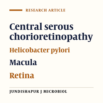 Incidence of Helicobacter pylori in central serous chorioretinopathy: a case control study
