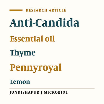 Comparison of anti-Candida activity of thyme, pennyroyal, and lemon essential oils versus antifungal drugs against Candida species