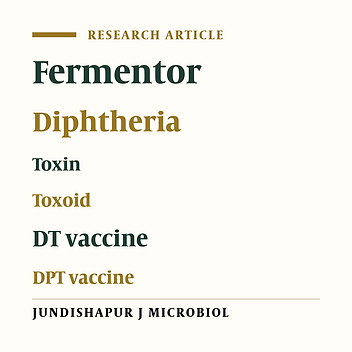 Application of fermentor technology in production of diphtheria toxin