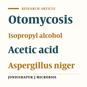 Evaluating the effect of a mixture of alcohol and acetic acid for otomycosis therapy