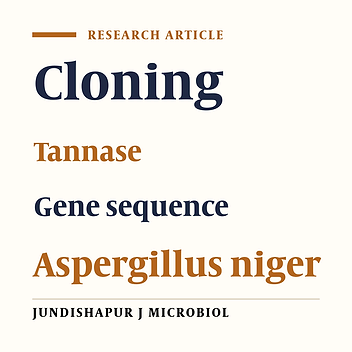 Identification, isolation, cloning and sequencing of tannase gene from Aspergillus niger