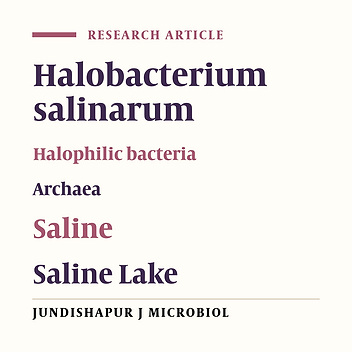 Isolation and characterization of Halobacterium salinarum from saline lakes in Iran