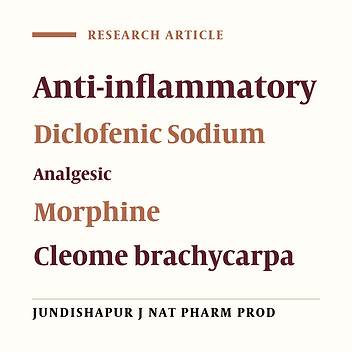Anti-inflammatory and Analgesic Activity of Cleome brachycarpa Ethanolic Extract in Lower Mammals and Effects on Blood and Liver Enzymes