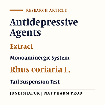 Potential Antidepressant-Like Activity of Rhus coriaria L. (Sumac) Ethanolic Extract: The Mechanism of Action via the Monoaminergic System in a Mouse Model