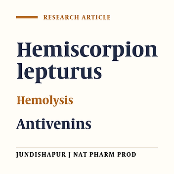 An In Vitro Method for Assessing the Efficacy of Antivenom Against Hemiscorpius lepturus Venom