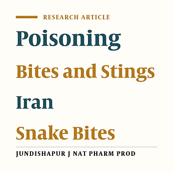 The Pattern of Poisoning in Southwestern Region of Iran: Envenoming as the Major Cause