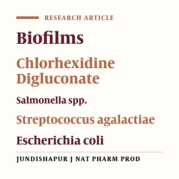 Chlorhexidine Digluconate Effects on Planktonic Growth and Biofilm Formation in Some Field Isolates of Animal Bacterial Pathogens