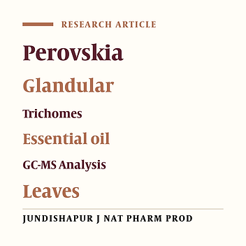 Influence of Environment on Glandular Trichomes and Composition of Essential Oil of Perovskia abrotanoides Karel.
