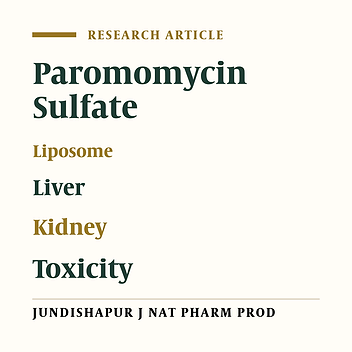 Effect of topical Nanoliposomes of Paromomycin on Rats Liver and Kidney