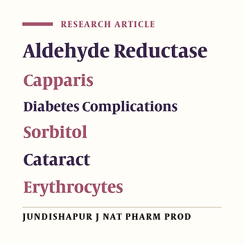 Inhibition of Aldose Reductase and Red Blood Cell Sorbitol Accumulation by Extract of Capparis spinosa
