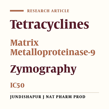 Minocycline is More Potent Than Tetracycline and Doxycycline in Inhibiting MMP-9 in Vitro