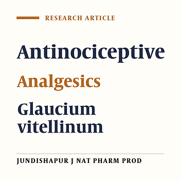 Antinociceptive Effect of the Endemic Species Glaucium vitellinum Boiss and Buhse