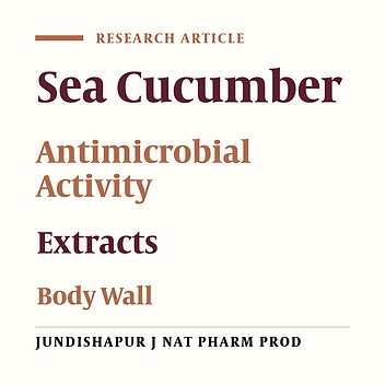 Antimicrobial Activity of Sea Cucumber (Stichopus variegatus) Body Wall Extract in Chabahar Bay, Oman Sea
