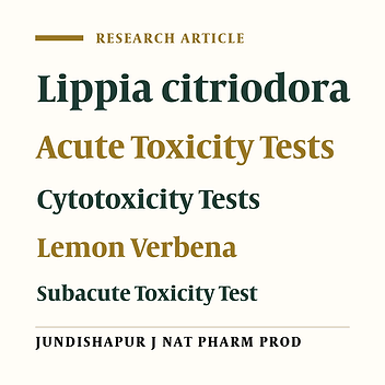 Acute, Subacute, and Cell Toxicity of the Aqueous Extract of Lippia citriodora