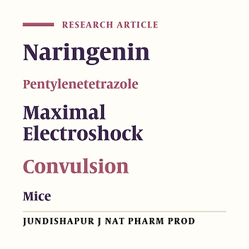 Evaluation of the Effect of Naringenin on Pentylenetetrazole and Maximal Electroshock-Induced Convulsions in Mice