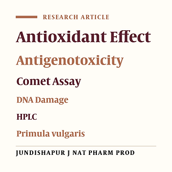 Phenolic Characterisation and Antioxidant Activity of Primula vulgaris and Its Antigenotoxic Effect on Fibroblast Cells