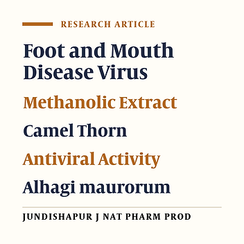 Antiviral Activity of Alhagi maurorum Medik’s Methanolic Extract on Foot and Mouth Disease Virus (FMDV) in Cell Cultures