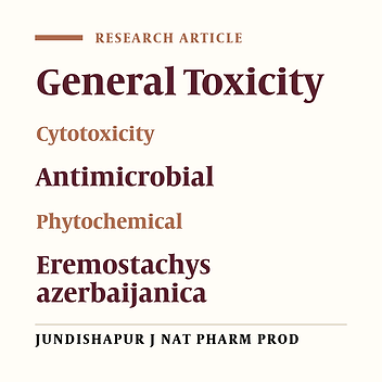 Biological and Phytochemical Screening of Eremostachys azerbaijanica Rech.f. Aerial Parts