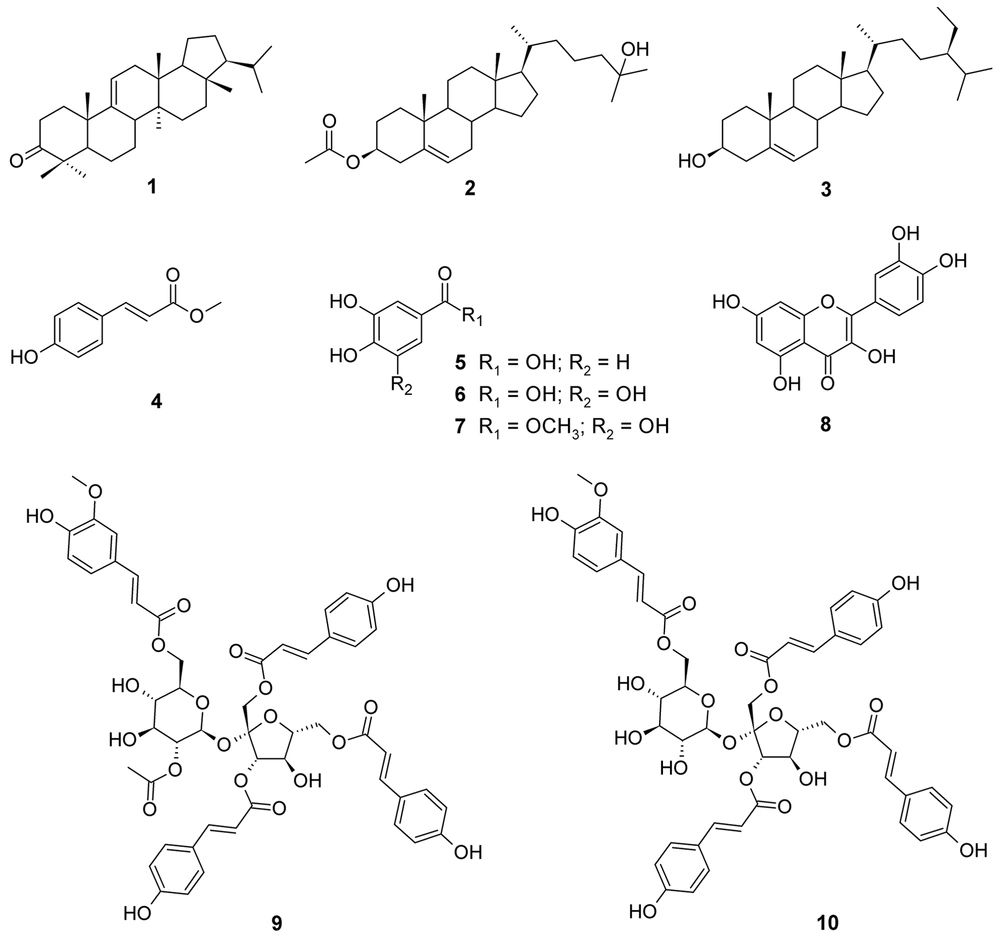 Chemical structures of compounds 1-10 Chemical structures of compounds 1-10