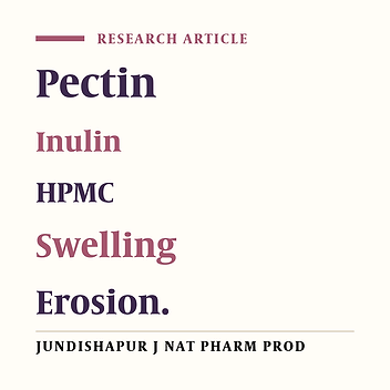 EVALUATION OF THE SWELLING, EROSION AND DRUG RELEASE FROM POLYSACCHARIDE MATRIX TABLETS BASED ON PECTIN AND INULIN