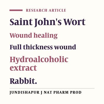 PROMOTION OF WOUND HEALING BY HYPERICUM PERFORATUM EXTRACT IN RABBIT