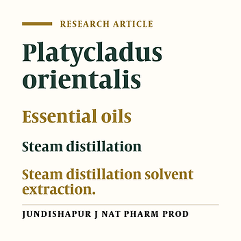 INFLUENCE OF EXTRACTION METHODS ON THE YIELD AND CHEMICAL COMPOSITION OF ESSENTIAL OIL OF PLATYCLADUS ORIENTALIS (L.) FRANCO.