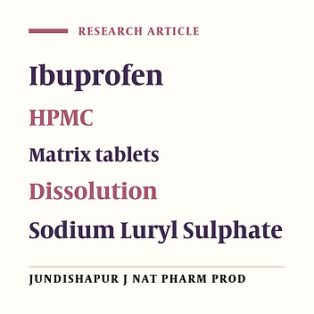 SUSTAINED RELEASE FORMULATION AND IN-VITRO EVALUATION OF IBUPROFEN-HPMC MATRIX TABLETS