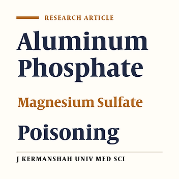 Comparison of the prognosis of the new and old therapeutic protocols in poisoning by phosphide compounds