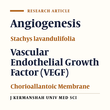 The Effect of Aqueous Phase and Hydroalcoholic Extract of Stachys lavandulifolia on VEGF Gene Expression Changes and Angiogenesis of Chick Embryo Chorioallantoic Membrane